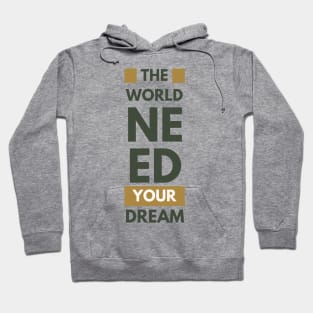 Dark Green and Brown Bold Typographic Hoodie